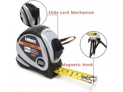 Finder 10 meters Magnetic Power Tape Measure  Self Locking Metric Heavy DutyImage3