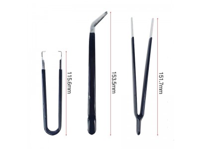 7pcs set stainless steel tweezers set black Multifunction for Small thingsImage4