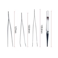 7pcs set stainless steel tweezers set black Multifunction for Small things