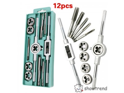 ALLOY STEEL METRIC TAP AND DIE TOOL SET WITH ADJUSTABLE WRENCH SetImage1