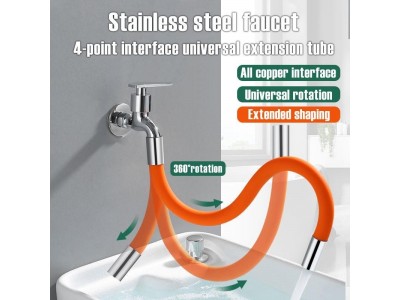 360°Rotation Splash-proof Universal Faucet Extension Extender Foaming Extension Tube Free BendingImage5