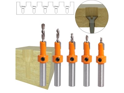 5PCS Countersink Drill Bit Screw Woodworking Chamfer Tool Quick Change Wood Hole Drills Bit RoundImage3