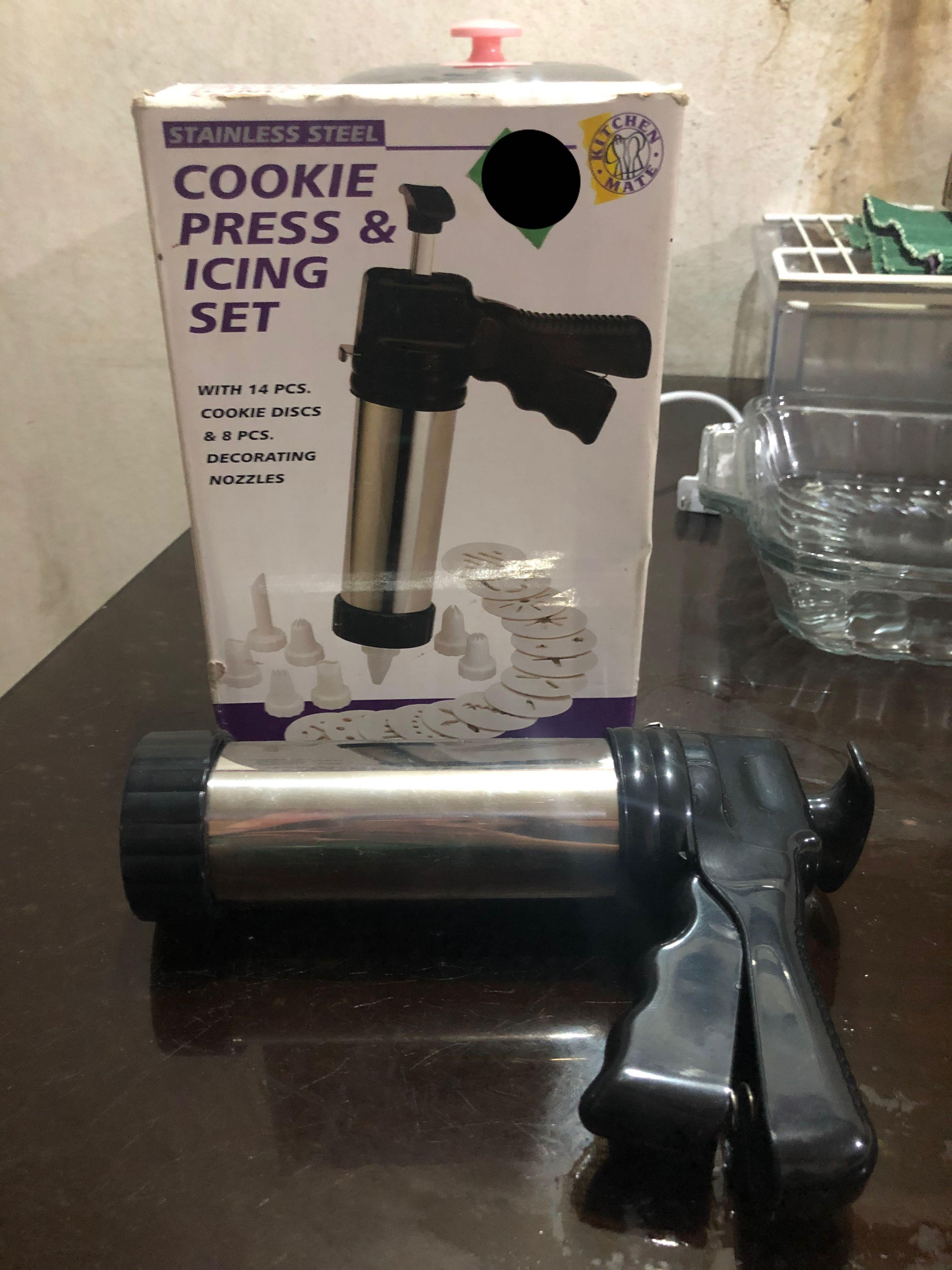 Biscuit Machine Cookie Maker Icing Cookie Press Set with Stamp and Nozzles Home Bakery Baking Tool