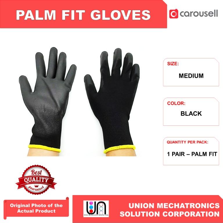 1 pair PU Safety Work Gloves Black, Abrasion, Cut, Tear, Heat Resistant, Excellent Grip Palm FitImage3