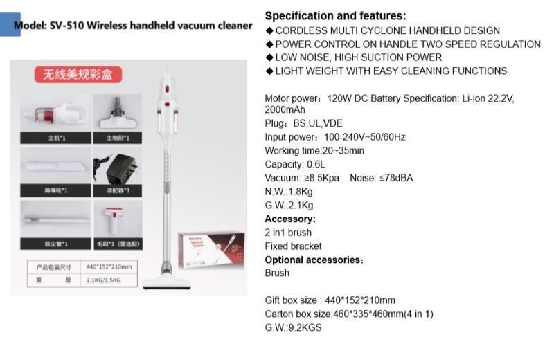 Handheld Wireless Vacuum Cleaner Portable 2 In 1 Strong Dust Collector Home Cleaning Machine With 9PImage2
