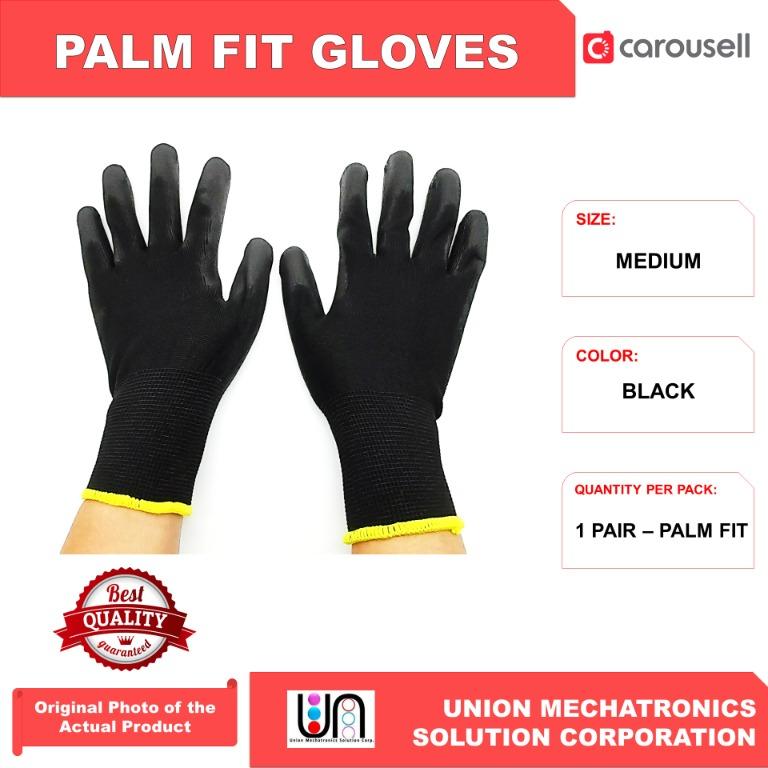1 pair PU Safety Work Gloves Black, Abrasion, Cut, Tear, Heat Resistant, Excellent Grip Palm FitImage2
