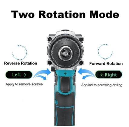 48V Cordless Drill 2x Battery Impact Electric Drill & Screwdriver with LED Light Power Tools SetImage3