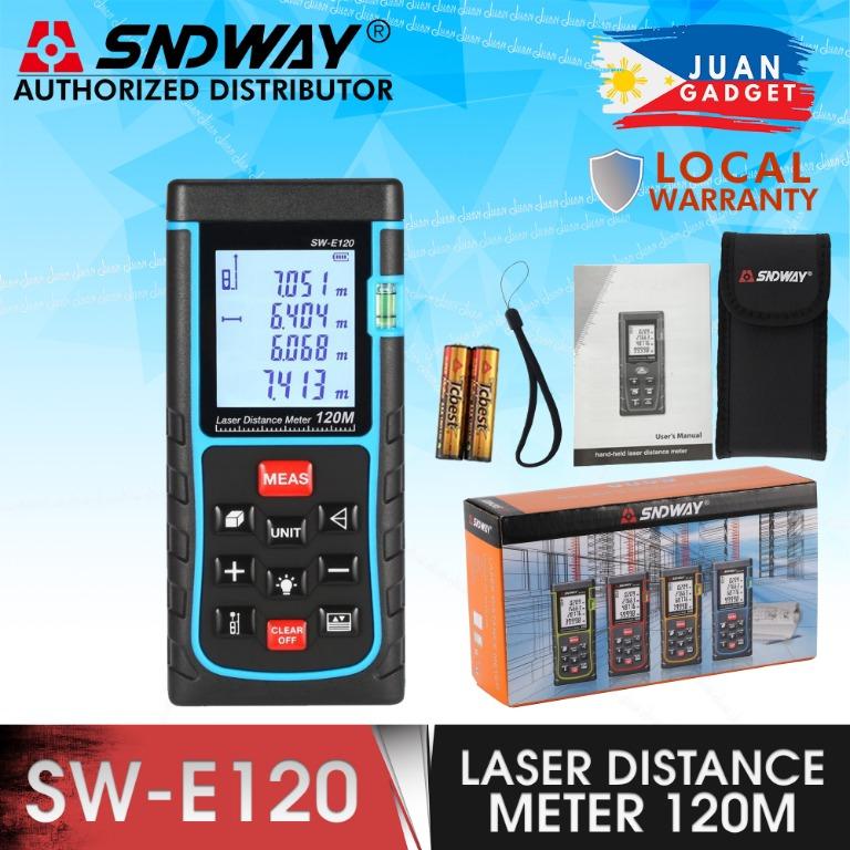 Sndway SW-E120 Laser Distance Meter 120m RangeFinder Range Finder Measuring Device | JG Superstore