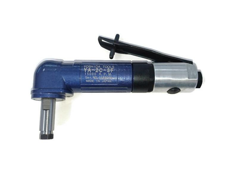 Yoshida Tools Pneumatic Safety Lever Angle Grinder YA-2C-3F Collet Size: 6 & 6.35mm Made in JapanImage2