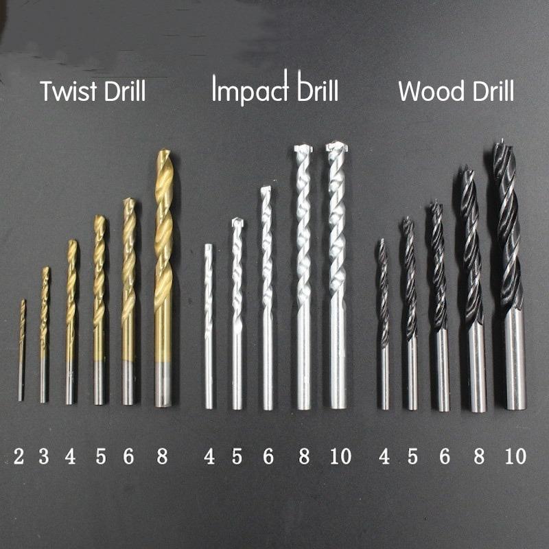 E-shop: 16pcs 2-10mm Drill Bit Set HSS Twist Drills Hex Shank + Impact Drills Bit + Wood Drills woodImage2