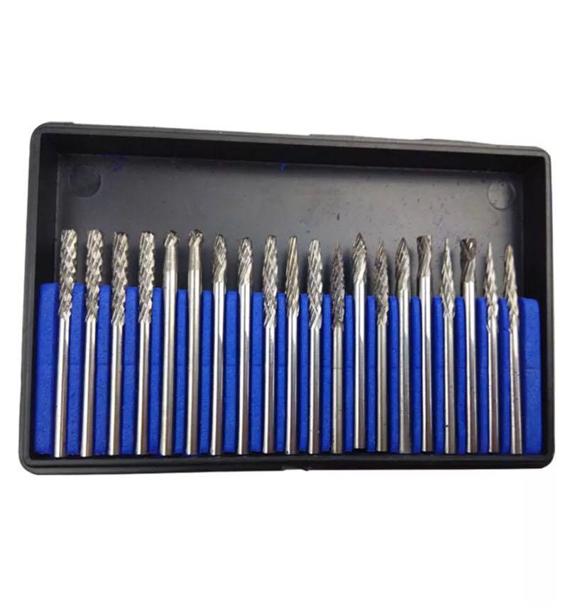 tungstenw carbide Rotary burrs set for dremel accessories 3mm point Burr milling cutter drill