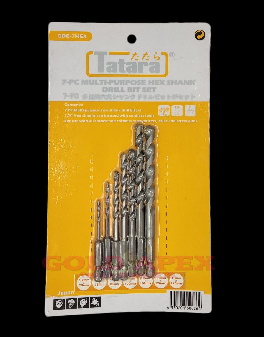 Tatara GDB-7HEX 7-Pc Multi Purpose Hex Shank Drill Bit Set