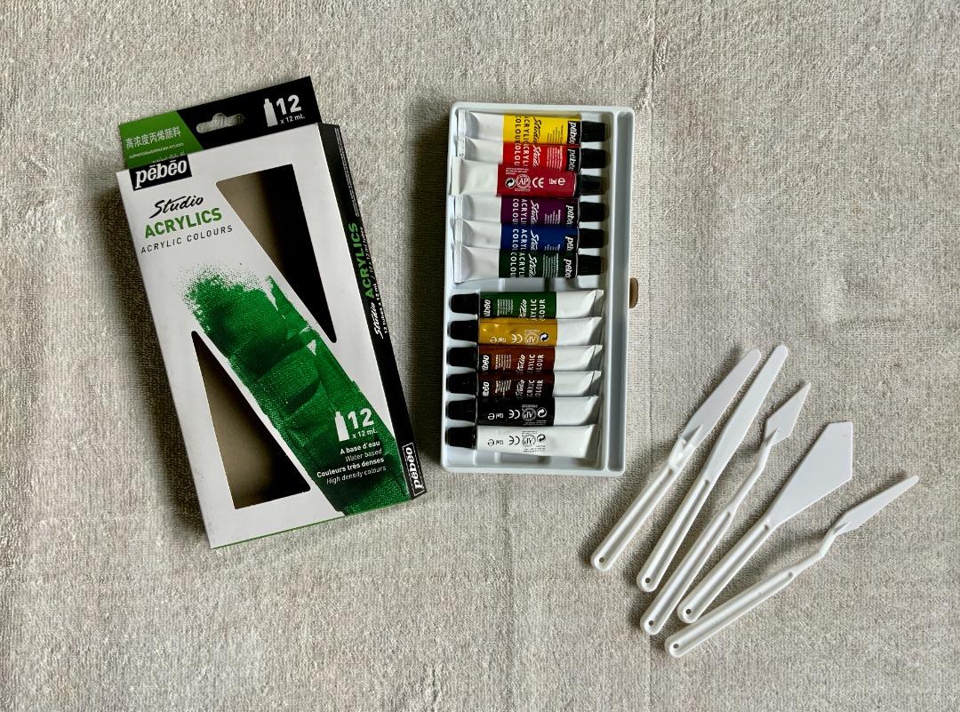 PEBEO STUDIO Acrylic Paint Set + FREE 5 Plastic Palette Knives