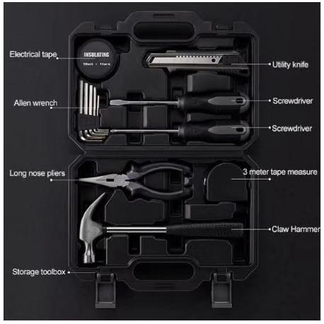 Xiaomi JIUXUN 12 in 1 Toolkit DIY Household Home Repair Toolswith Screwdriver Wrench Hammer Tool KitImage2
