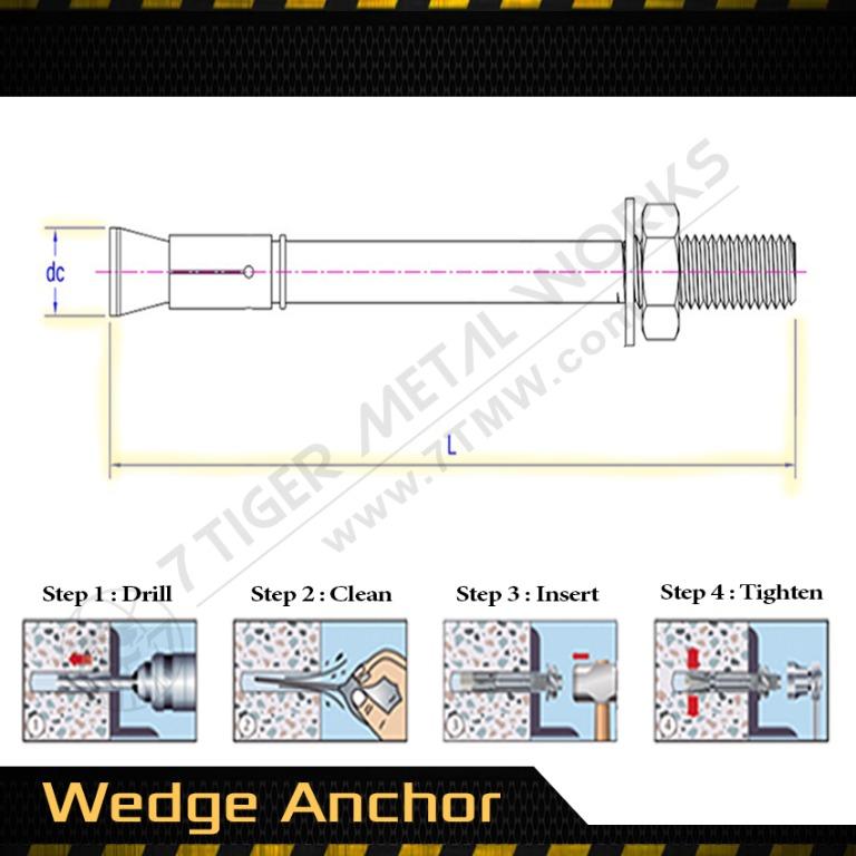 wedge anchor 8mm to 20mm  Expansion Bolt  Concrete Anchor  Mechanical Anchoring Anchor Bolt Wedge AnImage2