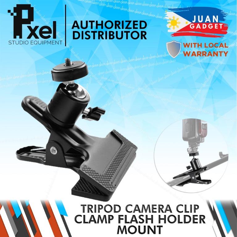 Pxel AA-CT1 Tripod Camera Clip Clamp Flash Holder Mount with 360 Swivel Photography Ball-Head 14\