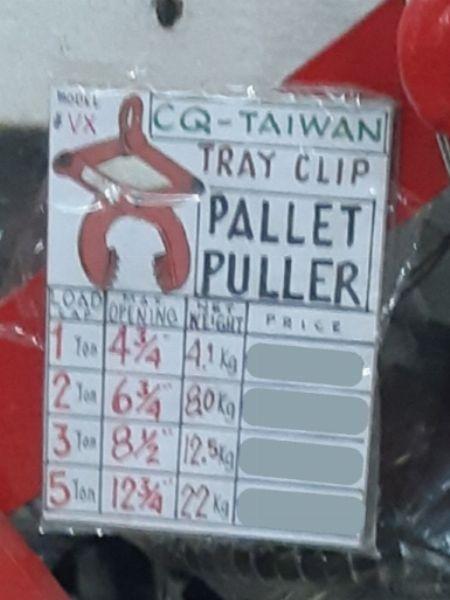 PALLET PULLER PULLERS CLAMP TRAY CLIP CLIPS CLIPPING CLIPPER CLIPPERS\n5 tons = 25K PESOS\n3 tons = Image2