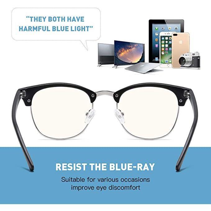 Anti-blue Light Classic Metal Half-frame Flat Glasses For Men and Women   Half-frame Flat Glasses CaImage2