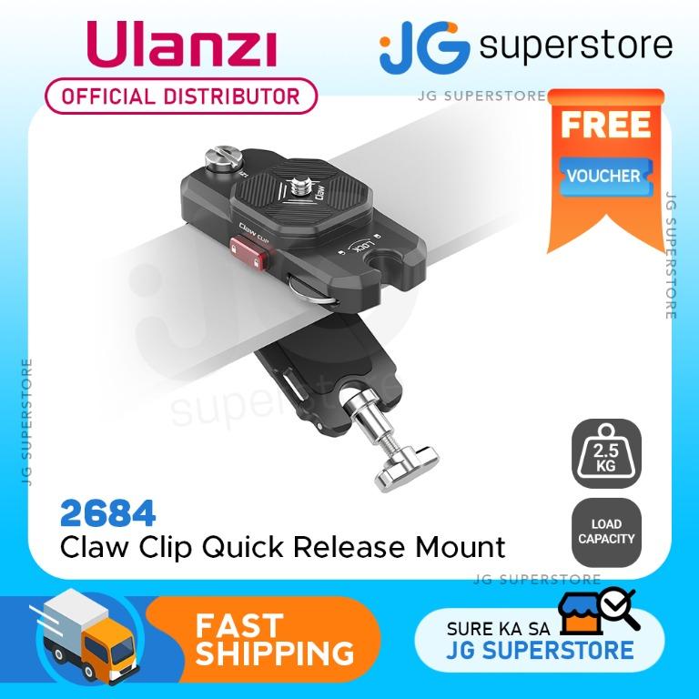 Ulanzi 2684 Claw Clip Shoulder Strap Quick Release Mount 2.5-kg Load Capacity and 1.5cm by 6cm Clamp