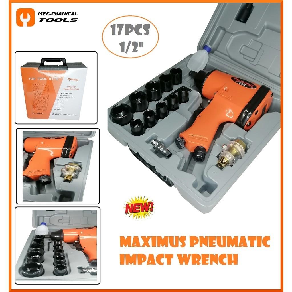 Maximus Air Tool Kit 17 pcs Pneumatic Impact Wrench 12