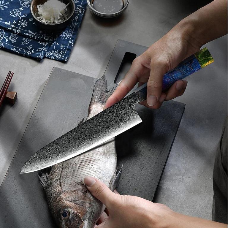 Grandsharp 9 Inch Professional Chef Knife vg10 Damascus Steel Japanese style Kitchen Knives MeatImage1