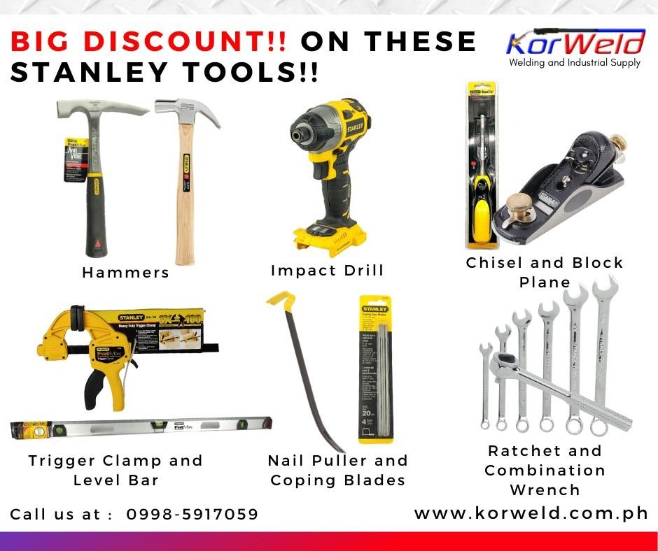 Stanley Tools - Hammer, Impact Drill, Chisel and Block Plane, Trigger Clamp, etc.