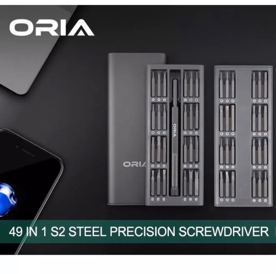 ORIA Precision Screw Driver Set 49 in 1 Long Screwdriver Bits Magnetic Driver Kit with 48 Bits S2 St