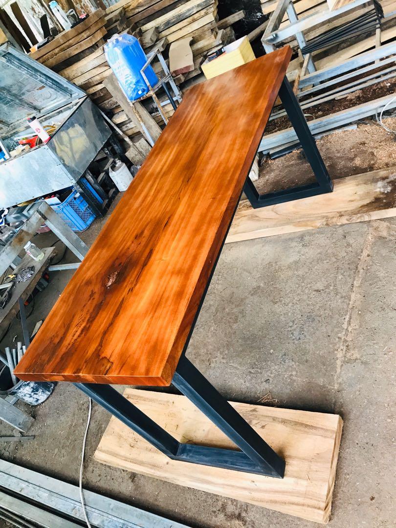 Dining table , Computer table or Console Table Mahogany Wood Plank Wood Slab