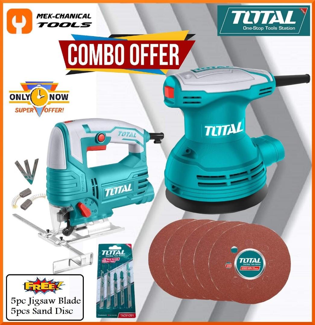 Total Jigsaw and Total Rotary Sander with Free 5pcs Jigsaw Blade (Combo Deals)