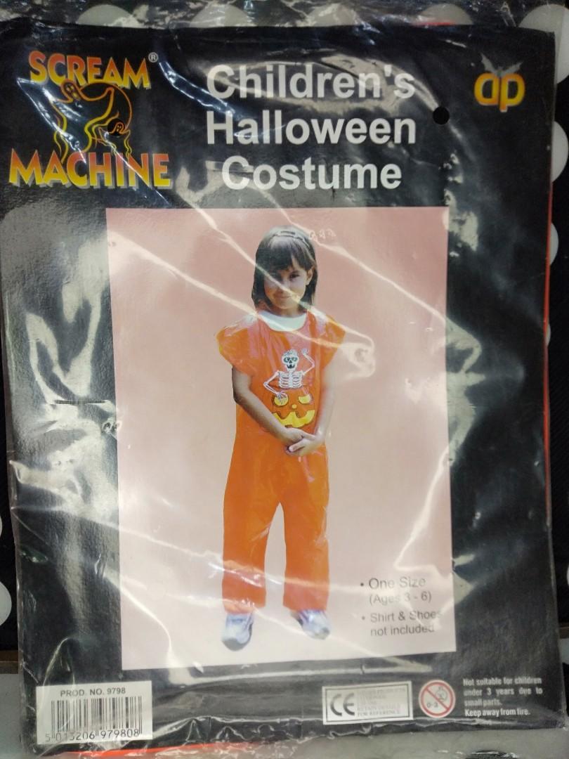 Scream Machine Children's Halloween Costume  For Ages 3-6 One Size
