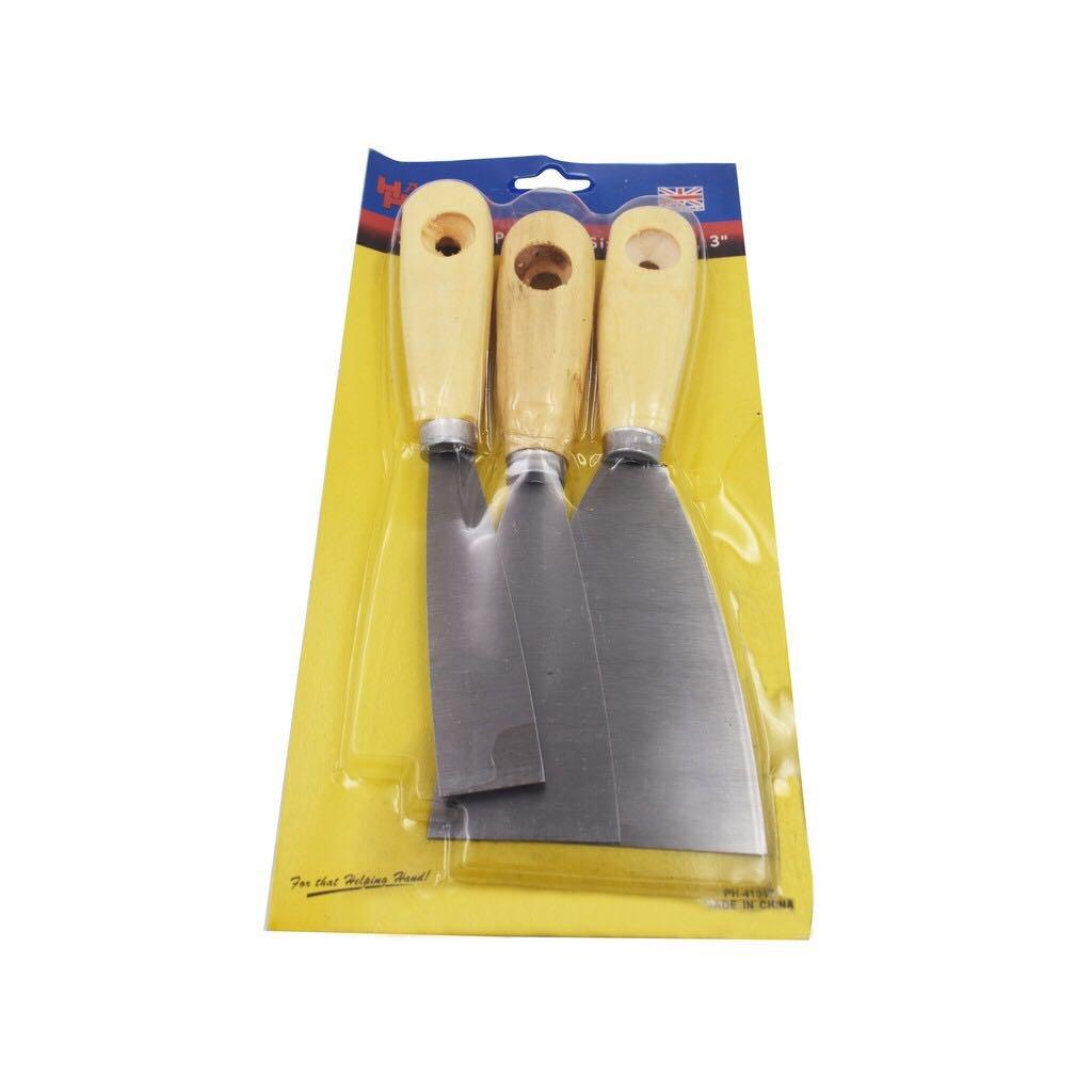 E-shop: ANTON 3 in 1 Wood Handle Putty Knife SetImage3