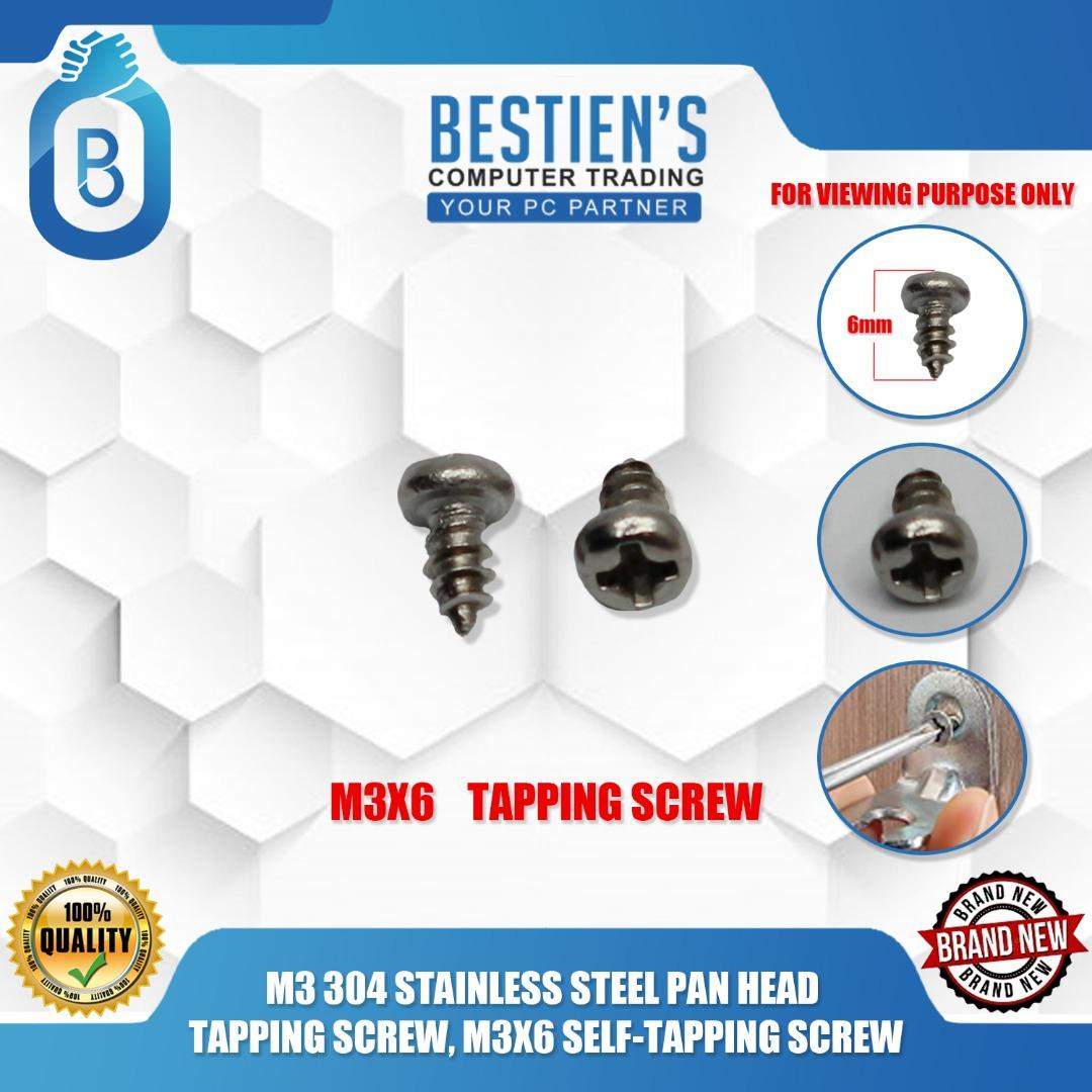 M3 304 STAINLESS STEEL PAN HEAD TAPPING SCREW, M3X6 SELF-TAPPING SCREW