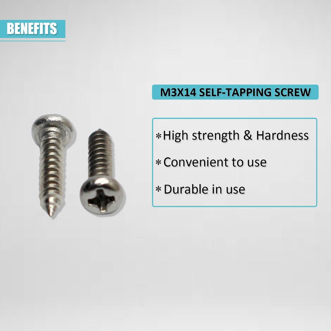M3 304 STAINLESS STEEL PAN HEAD TAPPING SCREW, M3X14 SELF-TAPPING SCREWImage3