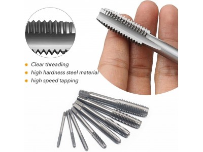 Thread cutting tool set Hss tap wrench and round diea handleset 20 piecesImage3