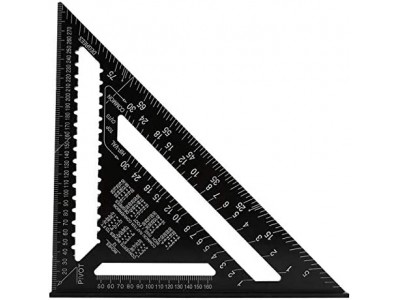 TRIANGLE RULER BLACK 12 INCHES ALLOY CARPENTRY PROFESSIONAL PROTRACTOR METRICImage4