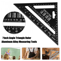 7 inch Triangular Ruler black Aluminum Alloy Metric Measuring Triangle Ruler Woodworking