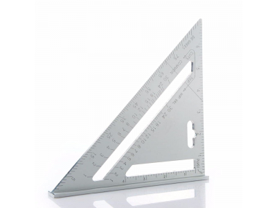 Triangle Ruler 7inch Silver Measurement Tool Aluminum Alloy CarpenterImage3