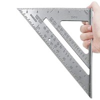 Triangle Ruler 7inch Gray Measurement Tool Aluminum Alloy Carpenter