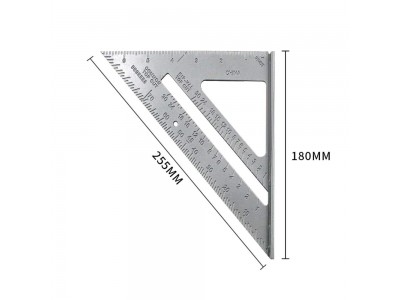 Triangle Ruler 7inch Gray Measurement Tool Aluminum Alloy CarpenterImage2