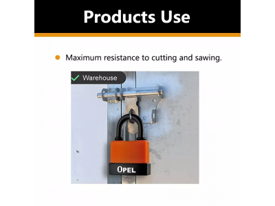 OPEL Waterproof Steel  Orange  Iron Padlock Premium Security Waterproof Steel Padlock LFSS-45mmImage5