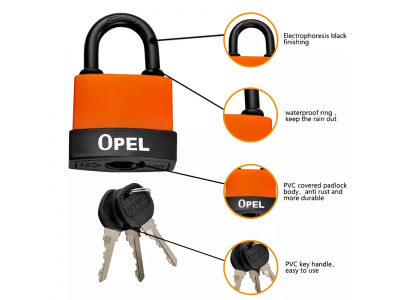 OPEL Waterproof Steel Orange Iron Padlock Premium Security Waterproof Steel Padlock LFSS-70mmImage4