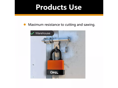 OPEL Waterproof Steel Orange Iron Padlock Premium Security Waterproof Steel Padlock LFSS-70mmImage5