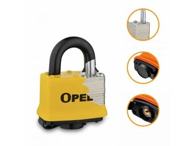 OPEL Waterproof Steel Padlock Yellow  Iron Padlock Premium Security Water Laminated Padlock WQC-30mmImage4