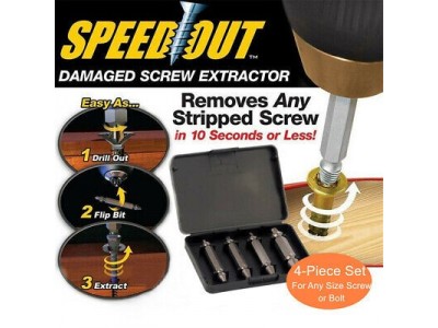 4pcs Damaged Screw Extractor Drill Bits Set Broken Speed Out Easy Bolt Screw Remover ToolImage1