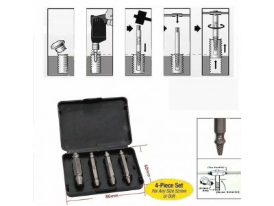 4pcs Damaged Screw Extractor Drill Bits Set Broken Speed Out Easy Bolt Screw Remover ToolImage3
