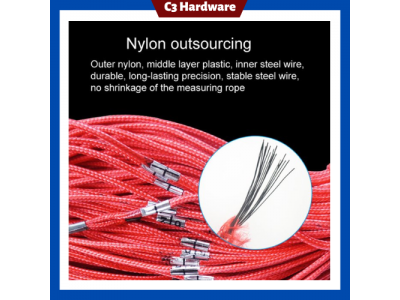 Nylon Measuring Towing Rope with Pull Ring Inside Steel Wire for ConstructionImage5
