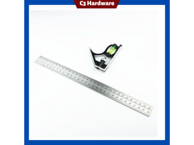 300mm Adjustable Combination Square Angle Ruler 45 / 90 Degree With Bubble Level MultifunctionalImage3