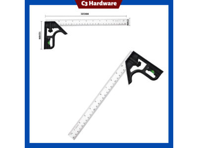 300mm Adjustable Combination Square Angle Ruler 45 / 90 Degree With Bubble Level MultifunctionalImage4