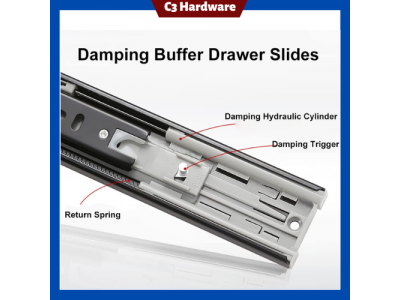 Buffer Mute Drawer Slides Steel Damping Buffer Drawer Slide Solid Steel Ball Runner SlidesImage4