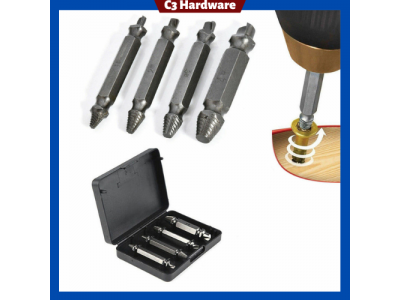4pc Broken Bolt Remover Screw Extractor Easy Out Drill Bits Stud Reverse DamageImage4